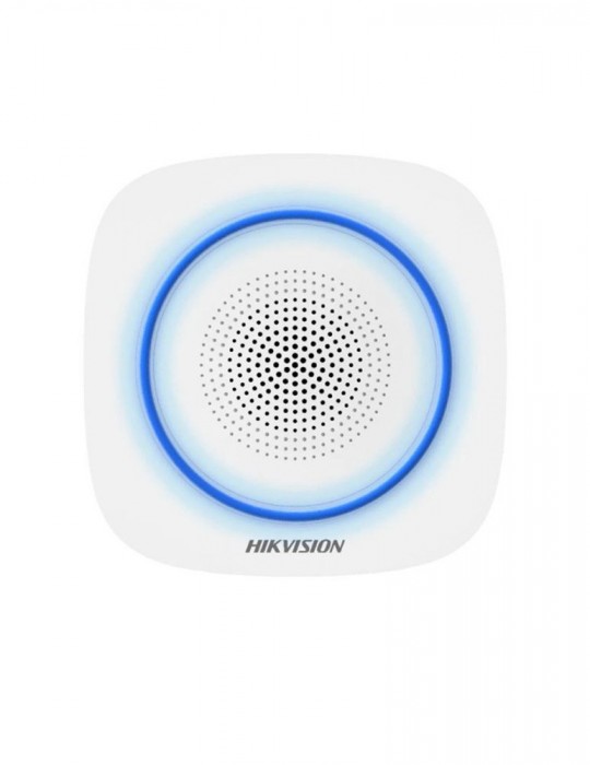 DS-PS1-I-WE HIKVISION AX PRO Sirena interna inalámbrica zumbador alarma Vista frontal Azul
