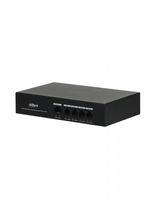 [DH-PFS3005-4ET-36] DAHUA Gigabit No Gestionable Switch 4 Ports, vista lateral derecho