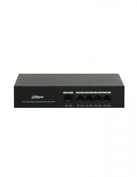 [DH-PFS3005-4ET-36] DAHUA Gigabit No Gestionable Switch 4 Ports, vista frontal