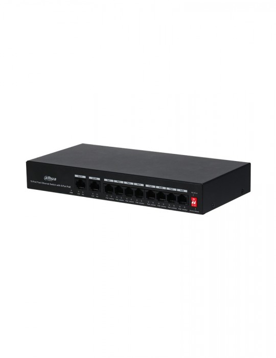 DAHUA Gigabit No Gestionable Switch 8 Ports, vista lateral