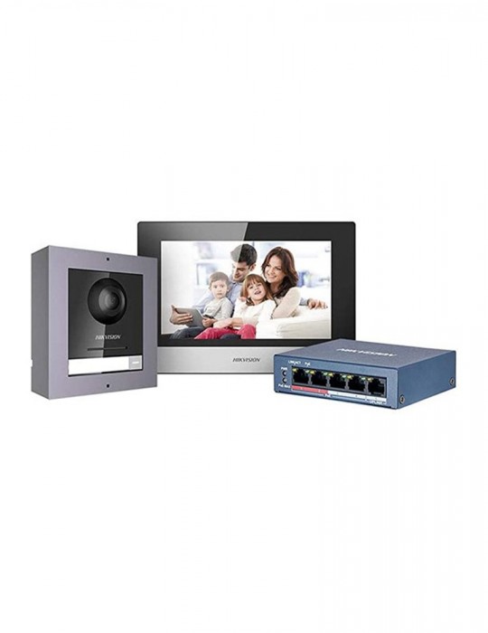 [DS-KIS602(B)] HIKVISION KIT de Videoportero Intercom con Estación Interior y Estación de Puerta