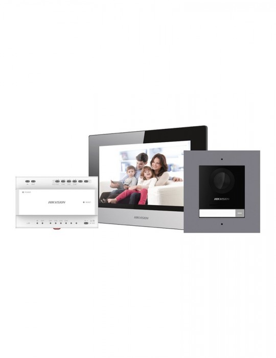 [DS-KIS702Y(O-STD)] HIKVISION KIT de Videoportero Intercom Paquete IP De Dos Hilos Para Villa O Casa