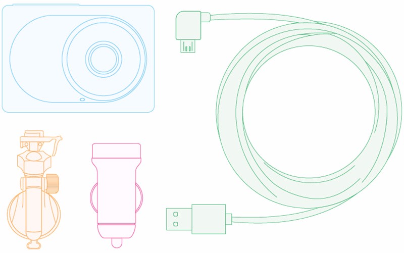 YI Smart Dash Camera esquema técnico del producto